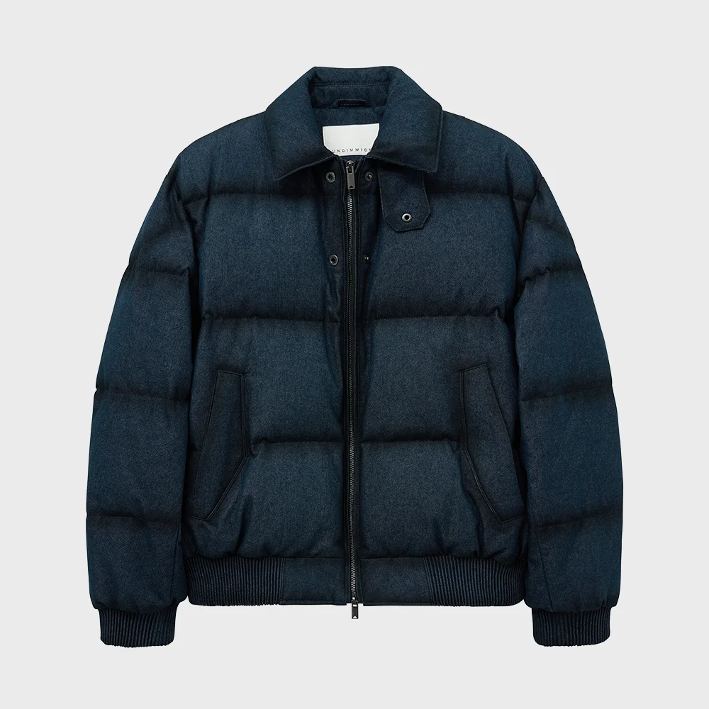 OIL BRUSHED DENIM DOWN JACEKT (INDIGO)