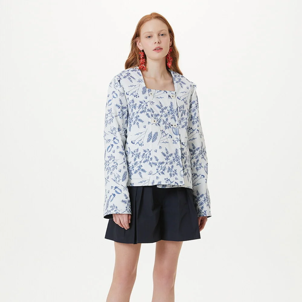 SQUARE NECK REVERSIBLE JACKET (DARK BLUE)