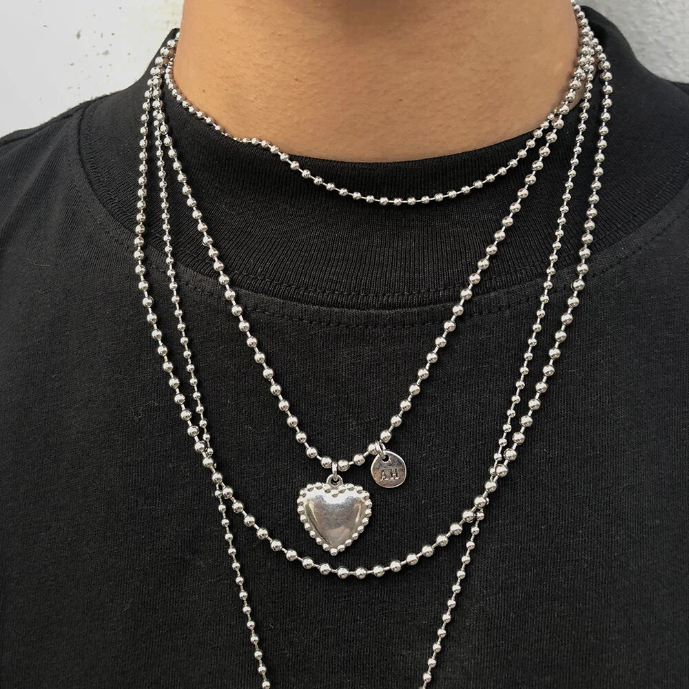 Ball heart necklace (Silver)