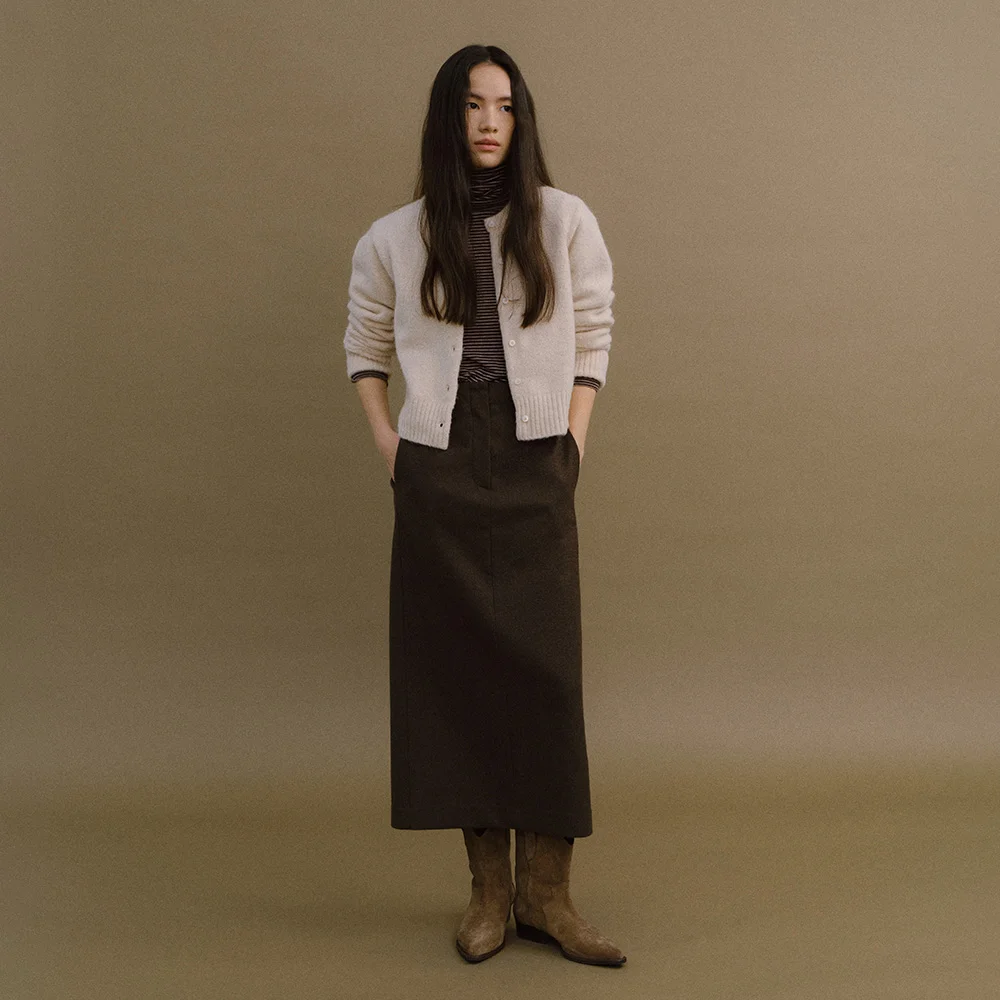 BLAIR PENCIL SKIRT (KHAKI BROWN)