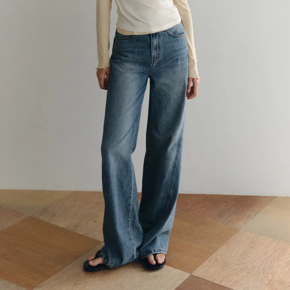 Avo Side Line Loose Denim (Mid Blue)