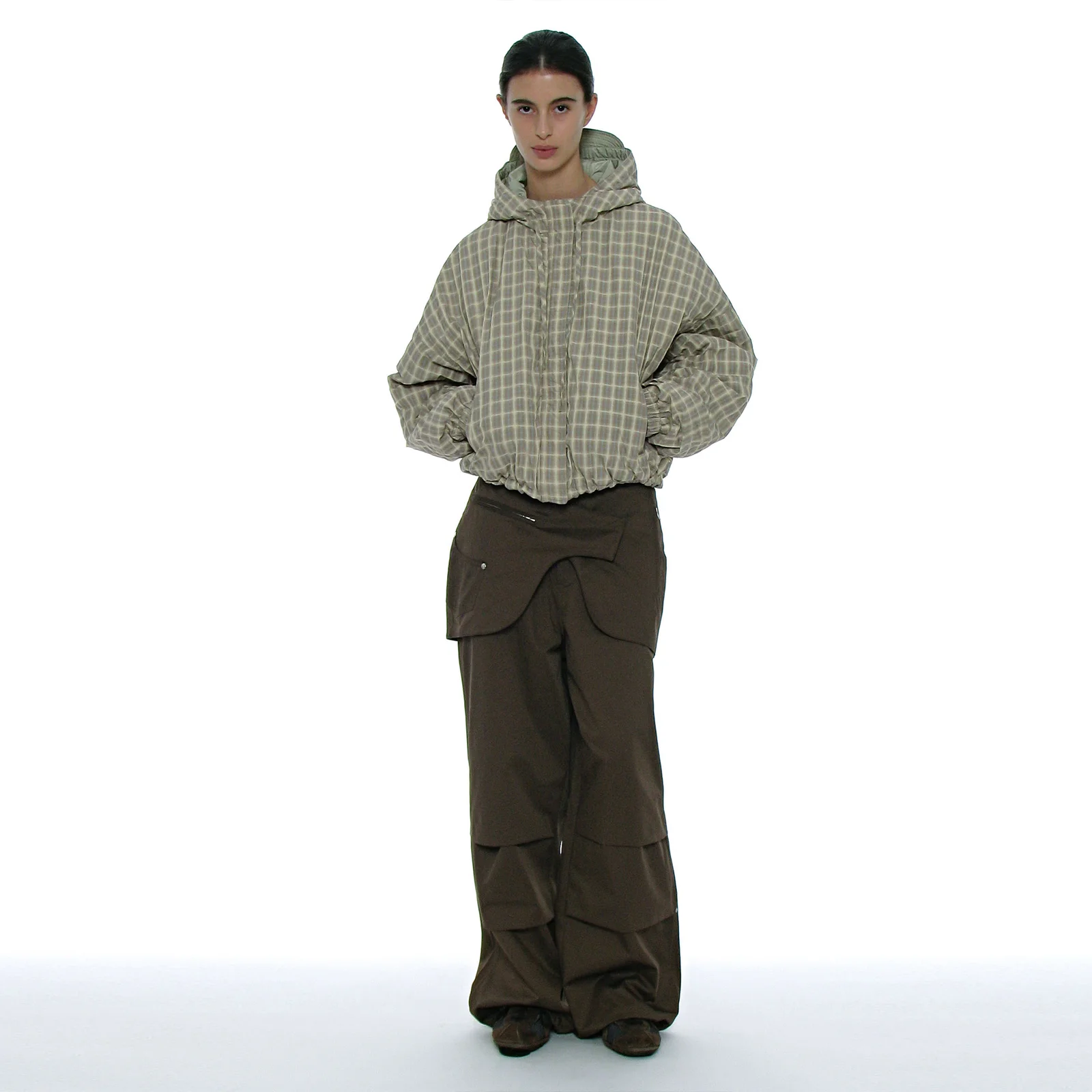 REVERSIBLE HOODED WINDBREAKER_MINT GREY