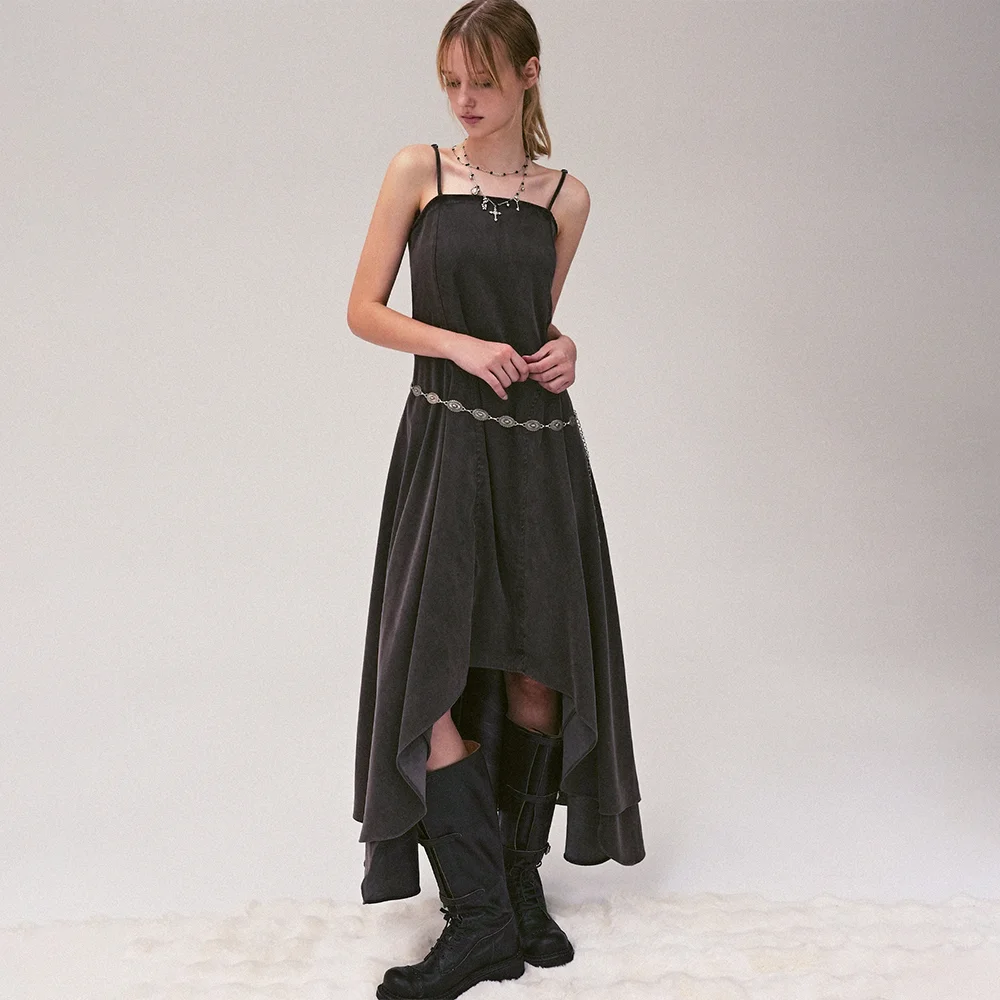 Unbalance Maxi Dress BROWN
