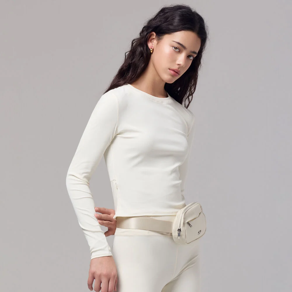 (W)Technol-OV COMFY FLEX LONG SLEEVE TEE (IVORY)
