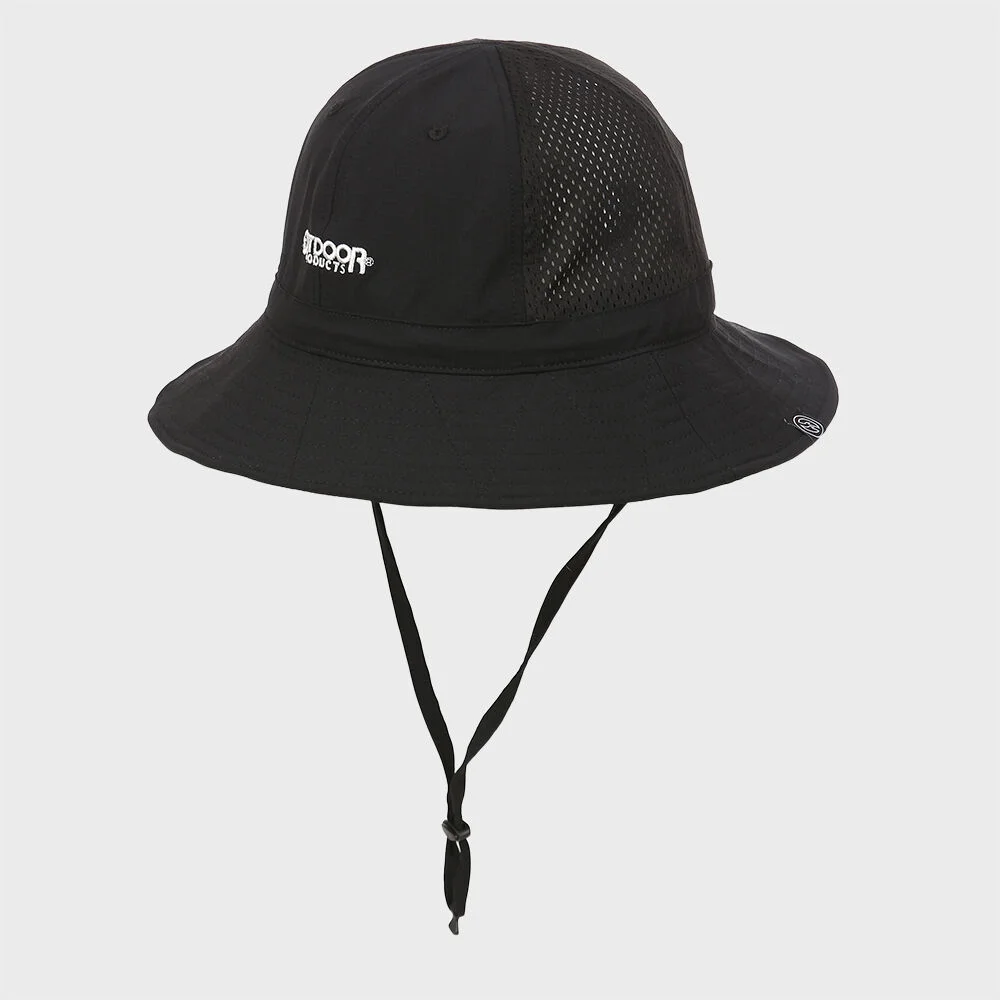 網布 圓頂 帽 (黑色)