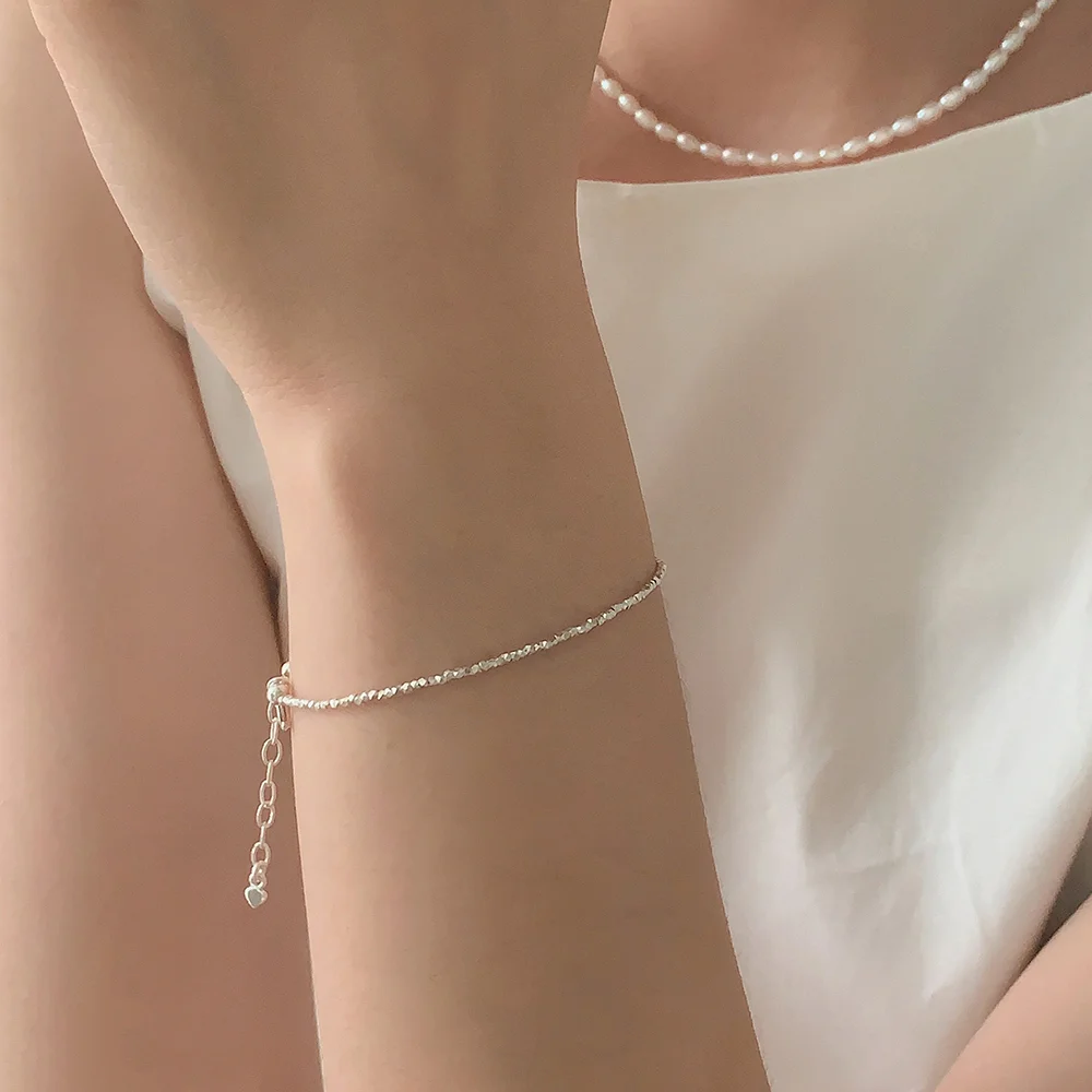 silver925 cutting ball bracelet