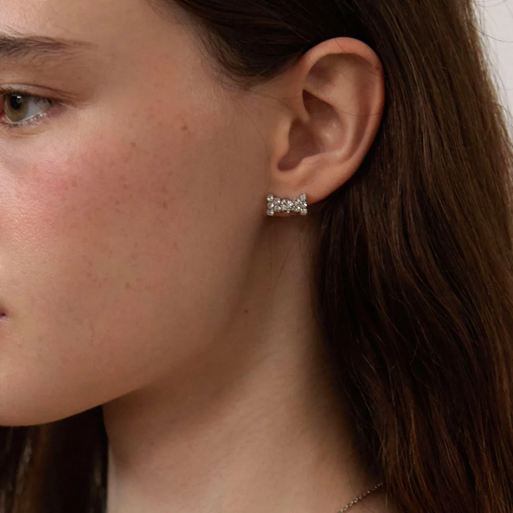 Minimal Cubic Ribbon Earrings (L244MER040)