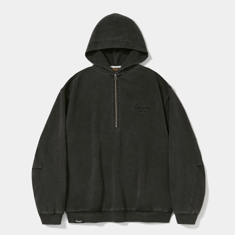 NY STREET TAIL DENIM TERRY H/ZIP HOODIE_BLACK JEAN
