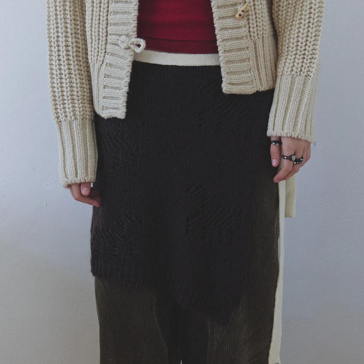epona layered skirt-brown