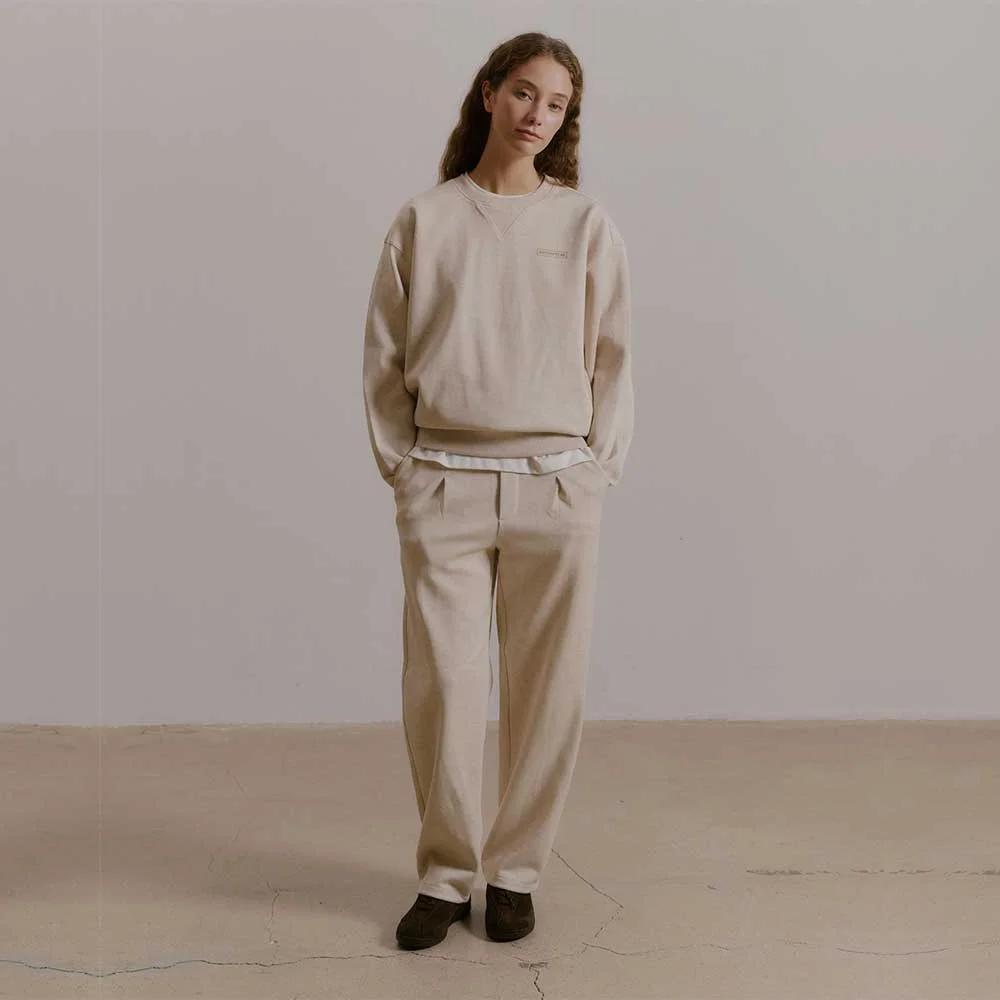 DIAGONAL JACQUARD TROUSERS - OATMEAL (P251UPT460)