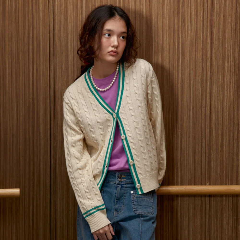 Cleo Cable Cardigan (Ivory)