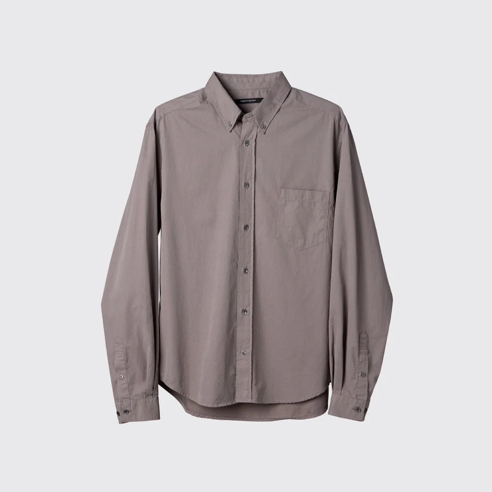 Out Button Shirt Rose Brown