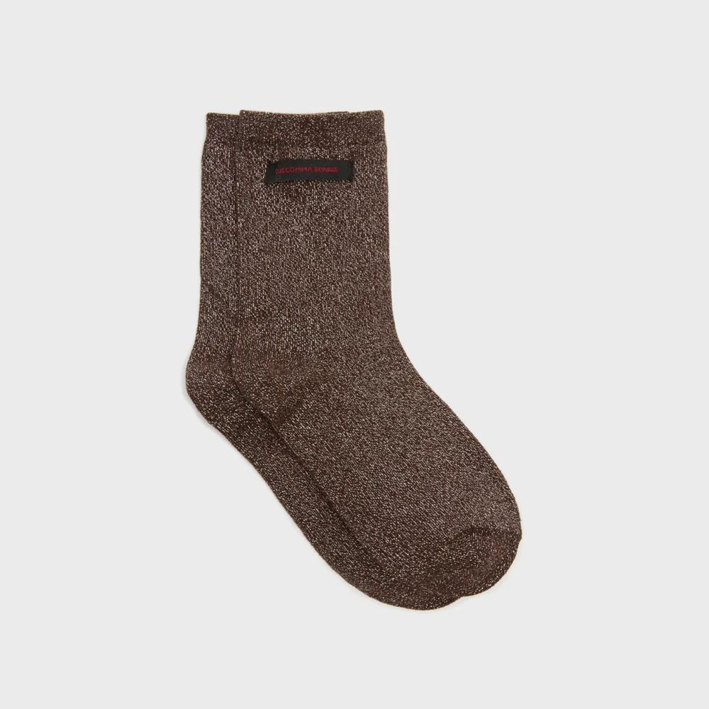 Pearl glitter socks(brown)_DSLAA26501BRN