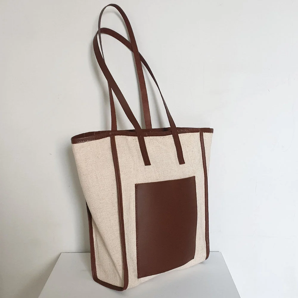 Daily Shopper Bag / Leather & Canvas