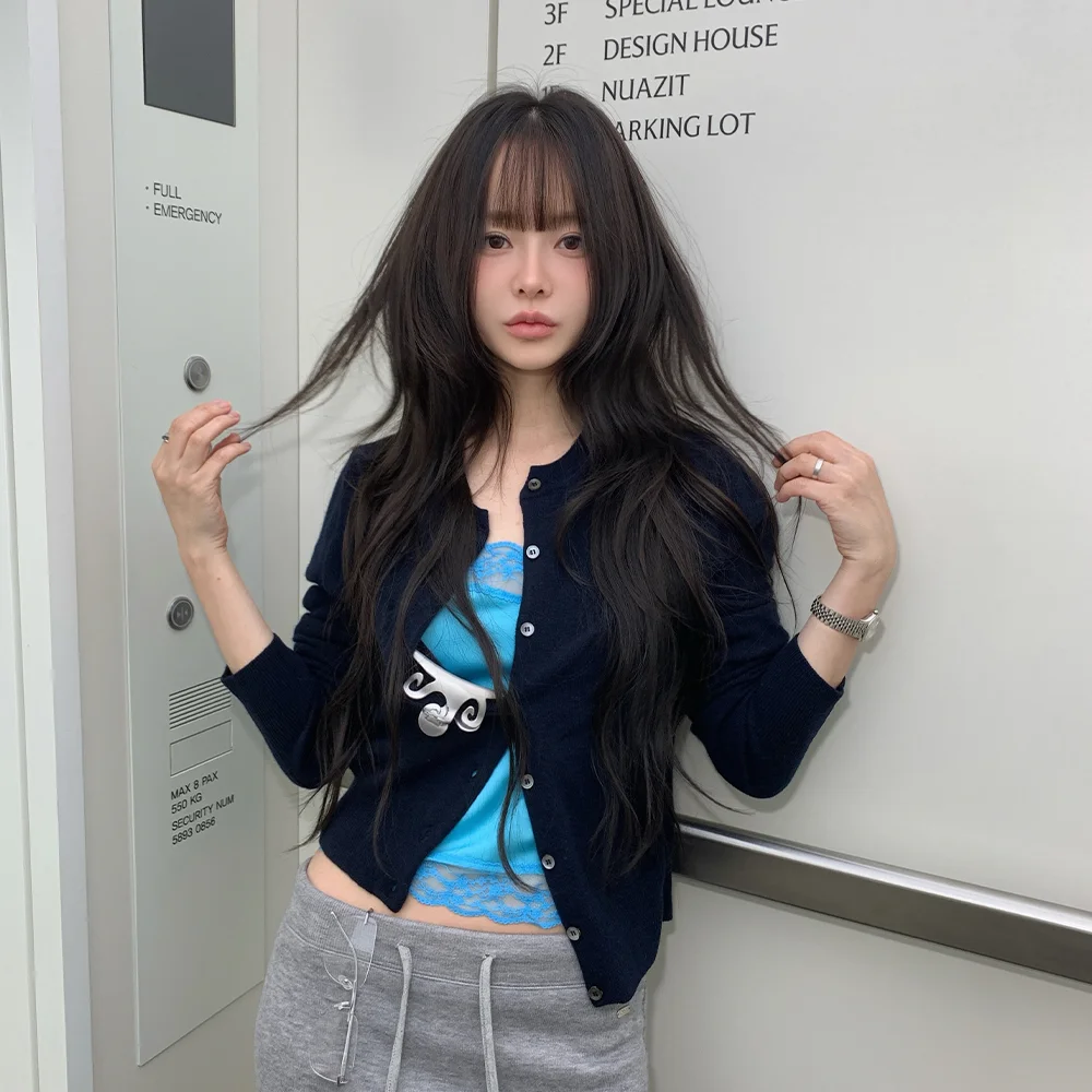 Basic Wool Cardigan (Midnight Navy)