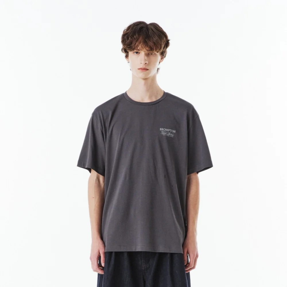BROMPTON LETTERING HALF SLEEVE T-SHIRT - C/GREY (P262UTS151)