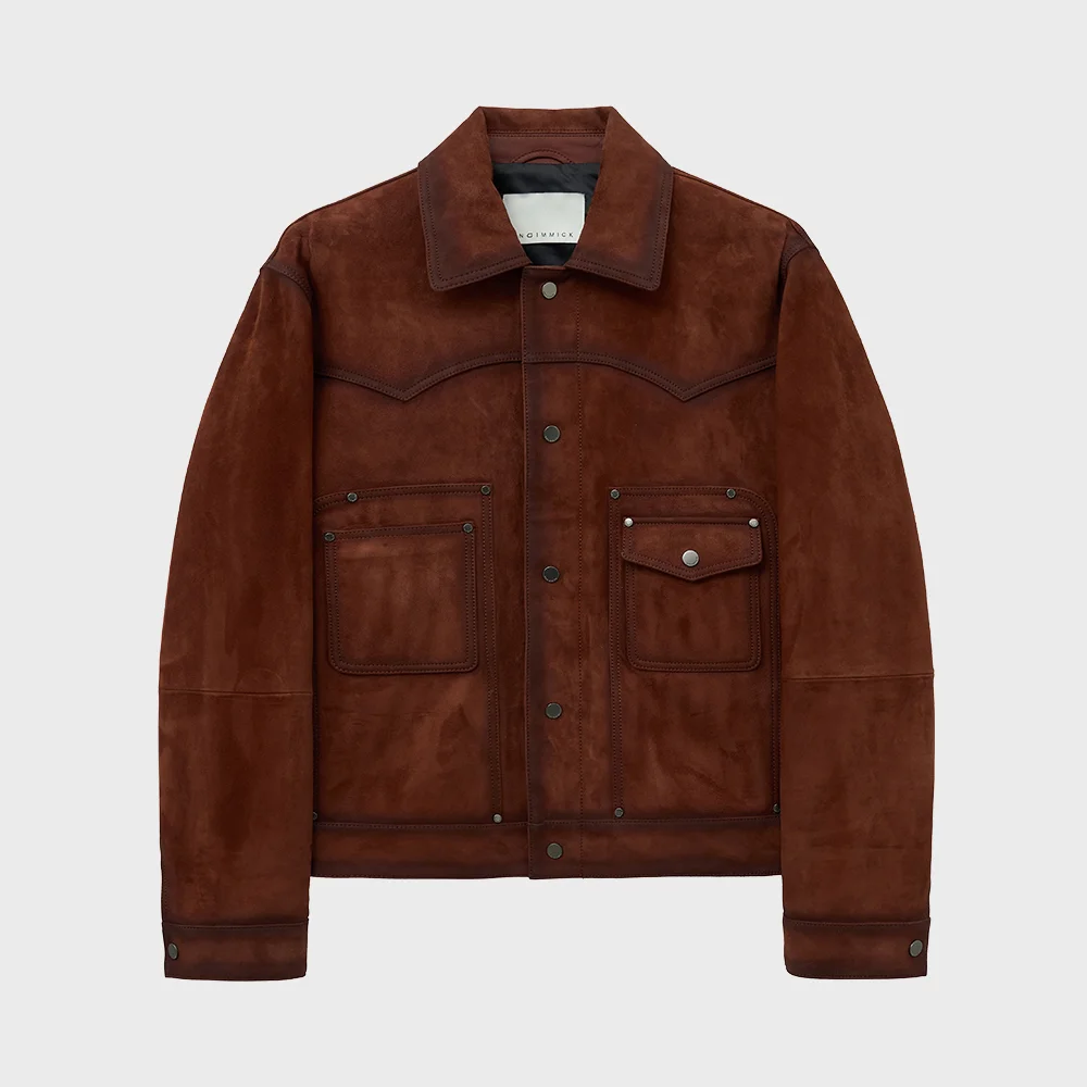 OIL BRUSHED WESTERN SUEDE JACKET (TAN BROWN / GOATSKIN)
