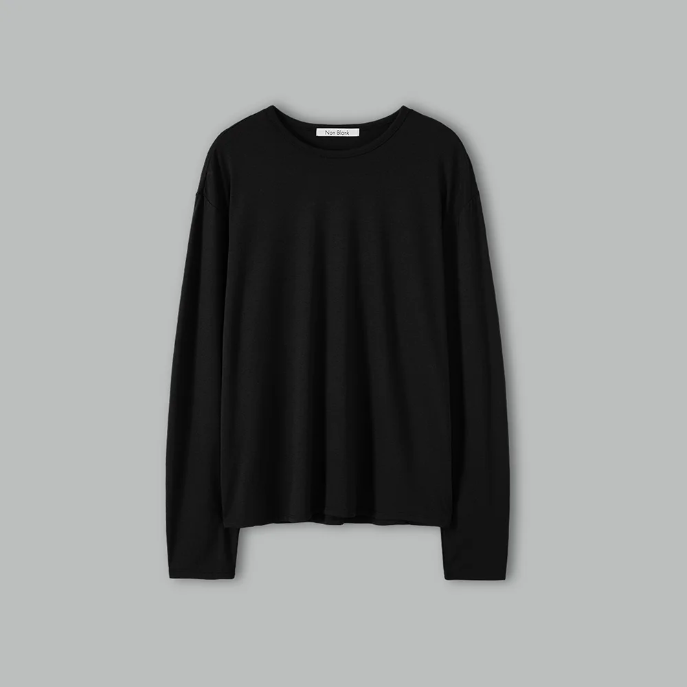 柔軟 圓領 LS T恤_BLACK
