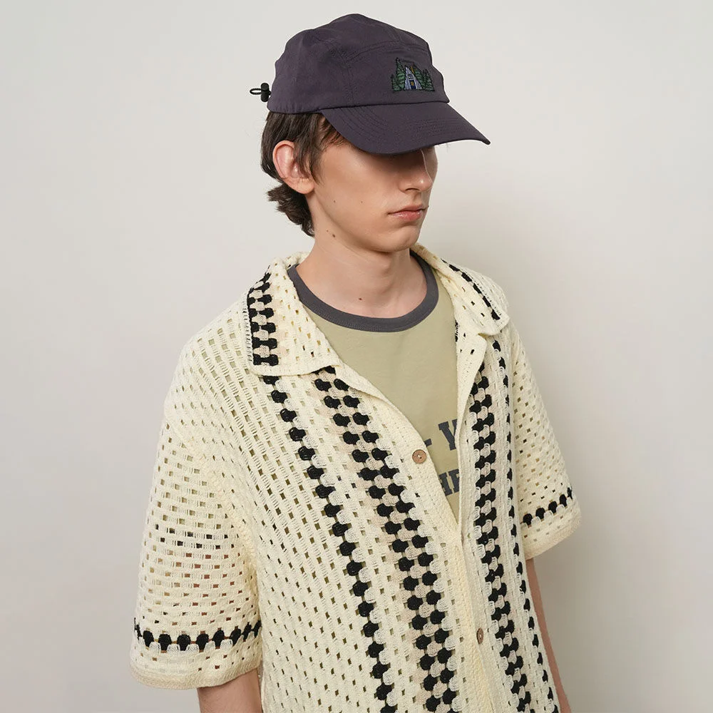 UNISEX 奶奶風 撞色 半 開襟外套 / GF2UKC018M