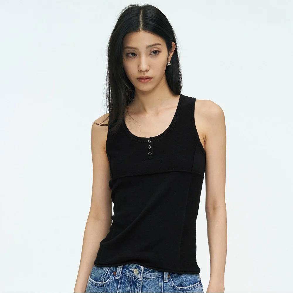 Henry Neck Tank Top Black (AG635UA025)