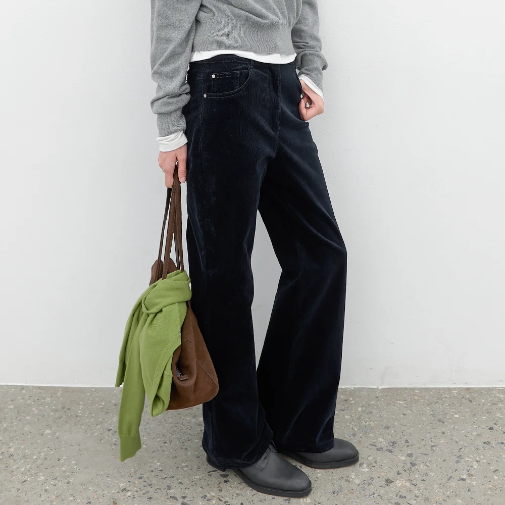 (PT-5802)CORDUROY BOOT-CUT PANTS