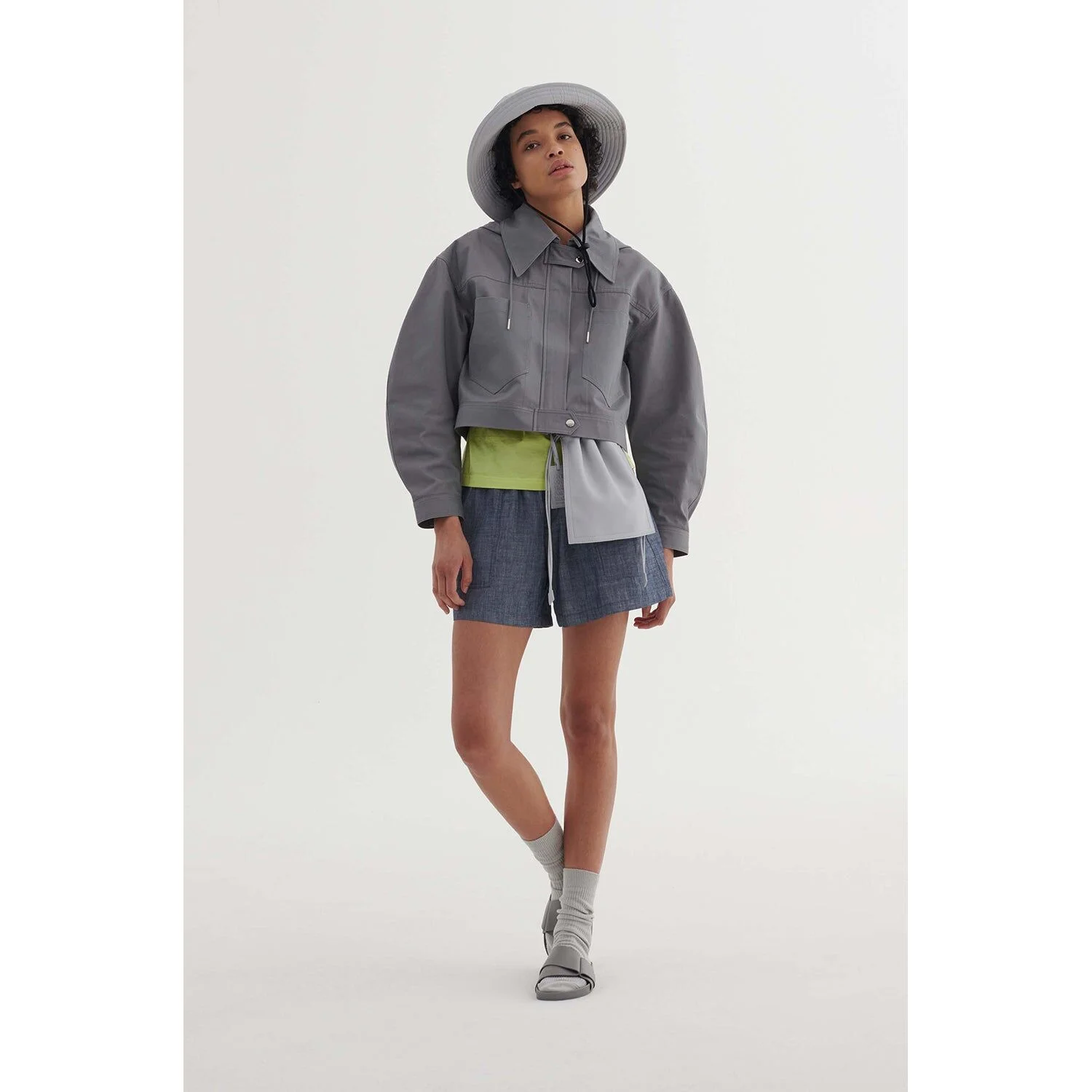 TWILL BOXY JACKET (DARK STONE) 221-CC01CD-139