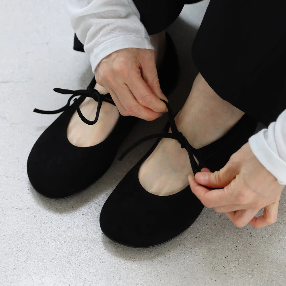 Soft Tie Ballet Flat_26527_black