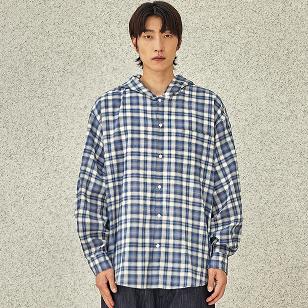 BYWAY HOODED SHIRTS (BLUE CHECK)