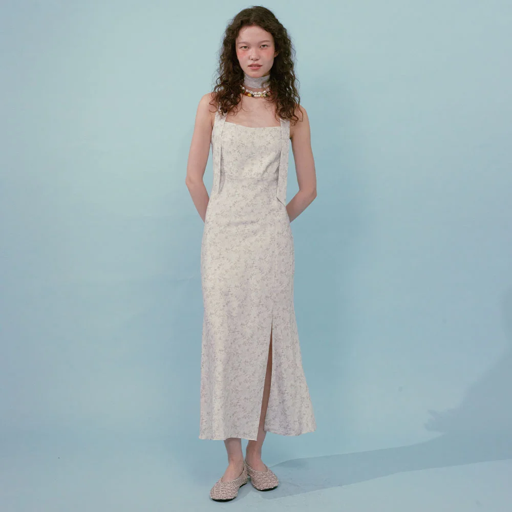 Bitter Long Dress (Scarf Set / White)