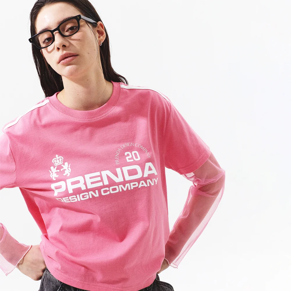 PDC UNIFORM SEE THROUGH LAYERED SLEEVE PINK