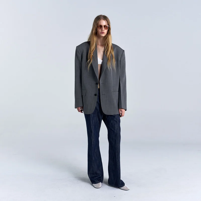W INDIGO FLARED JEANS - DARK BLUE