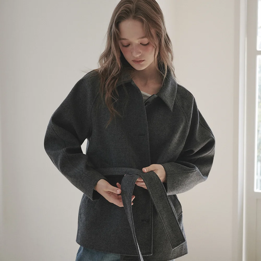 Gemma Wool Half Coat - Grey
