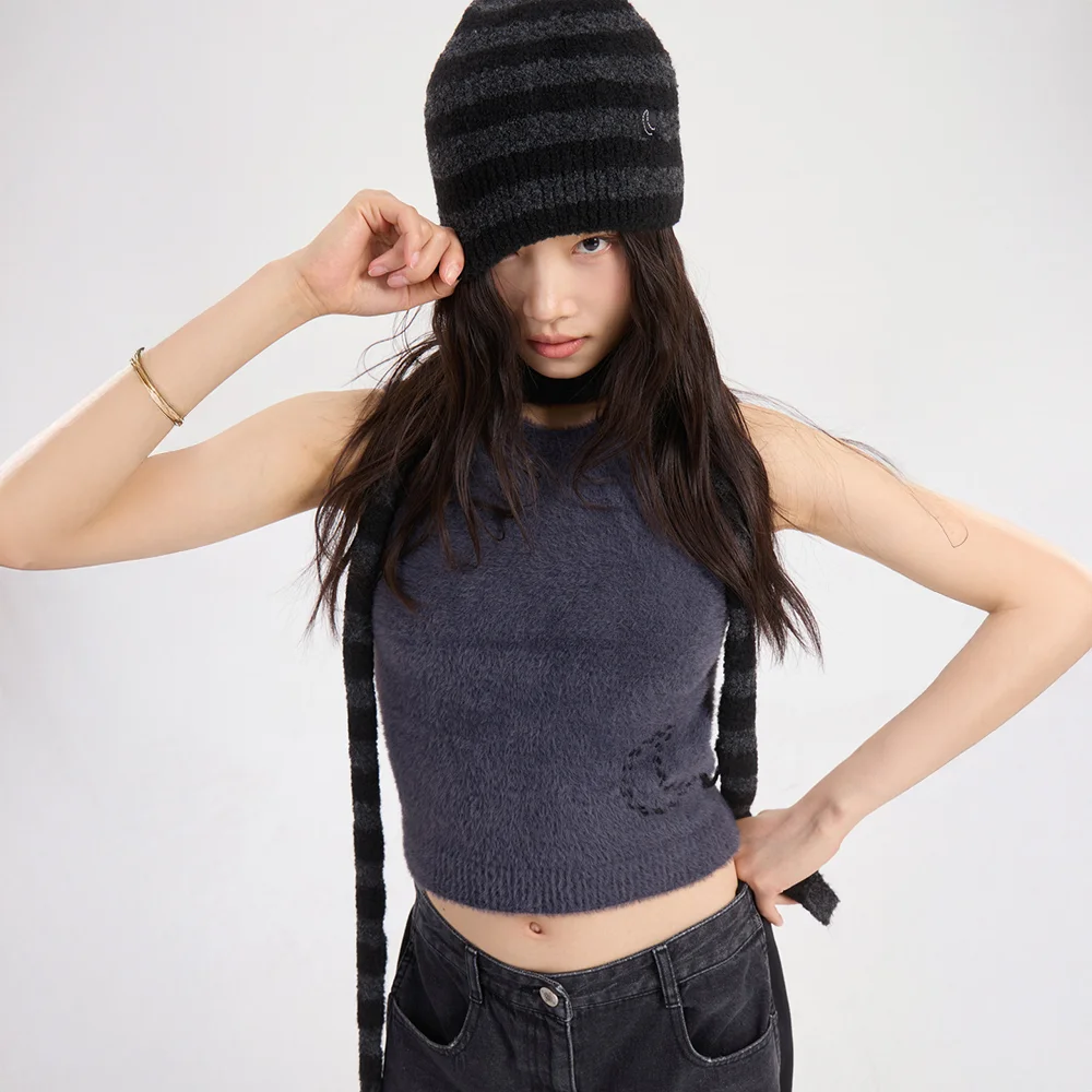 Chouetties by LUCKY CHOUETTE Wing Yarn Knit Vest (dark blue) LAWAX25310BUD