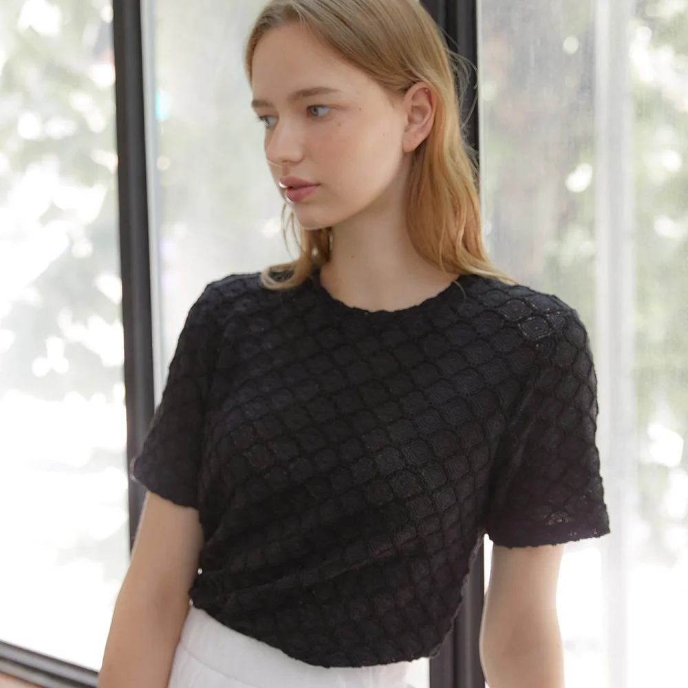 Dia Lace Tee - Black