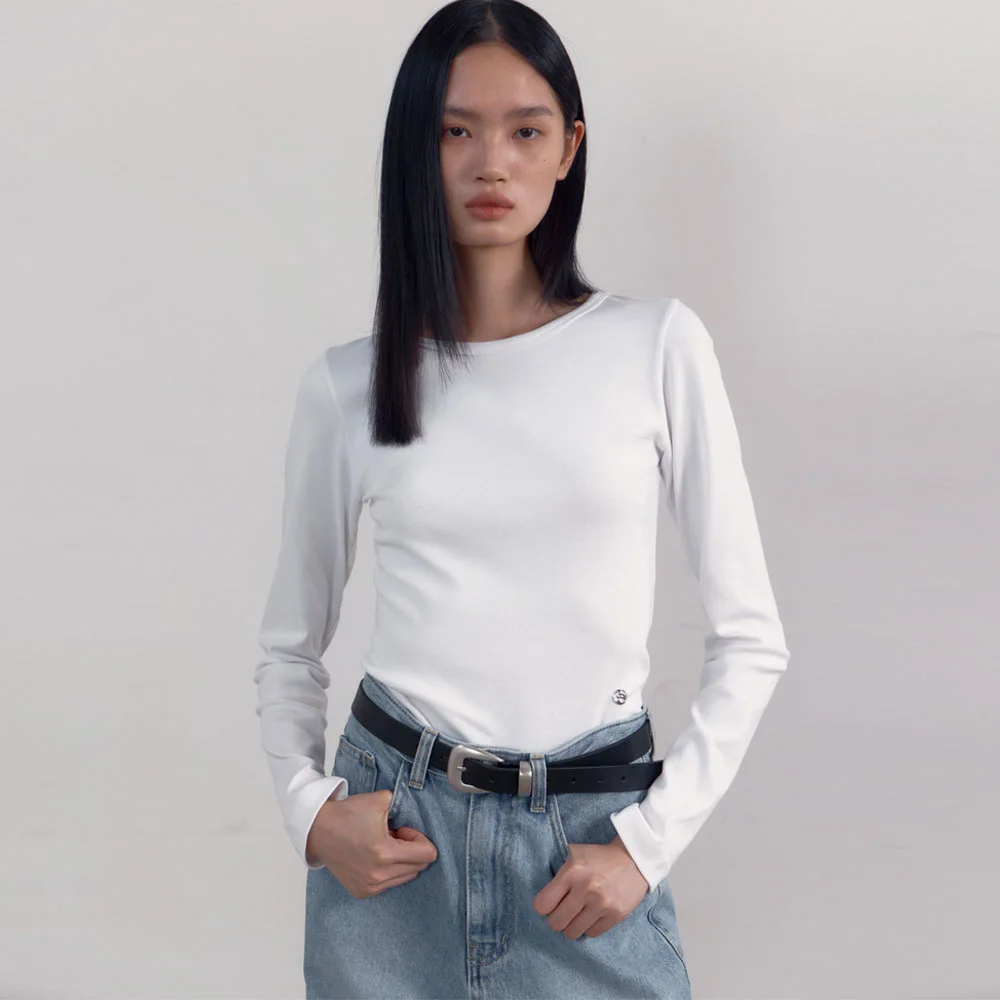 Symbol Slim Long Sleeve T-Shirts (White)