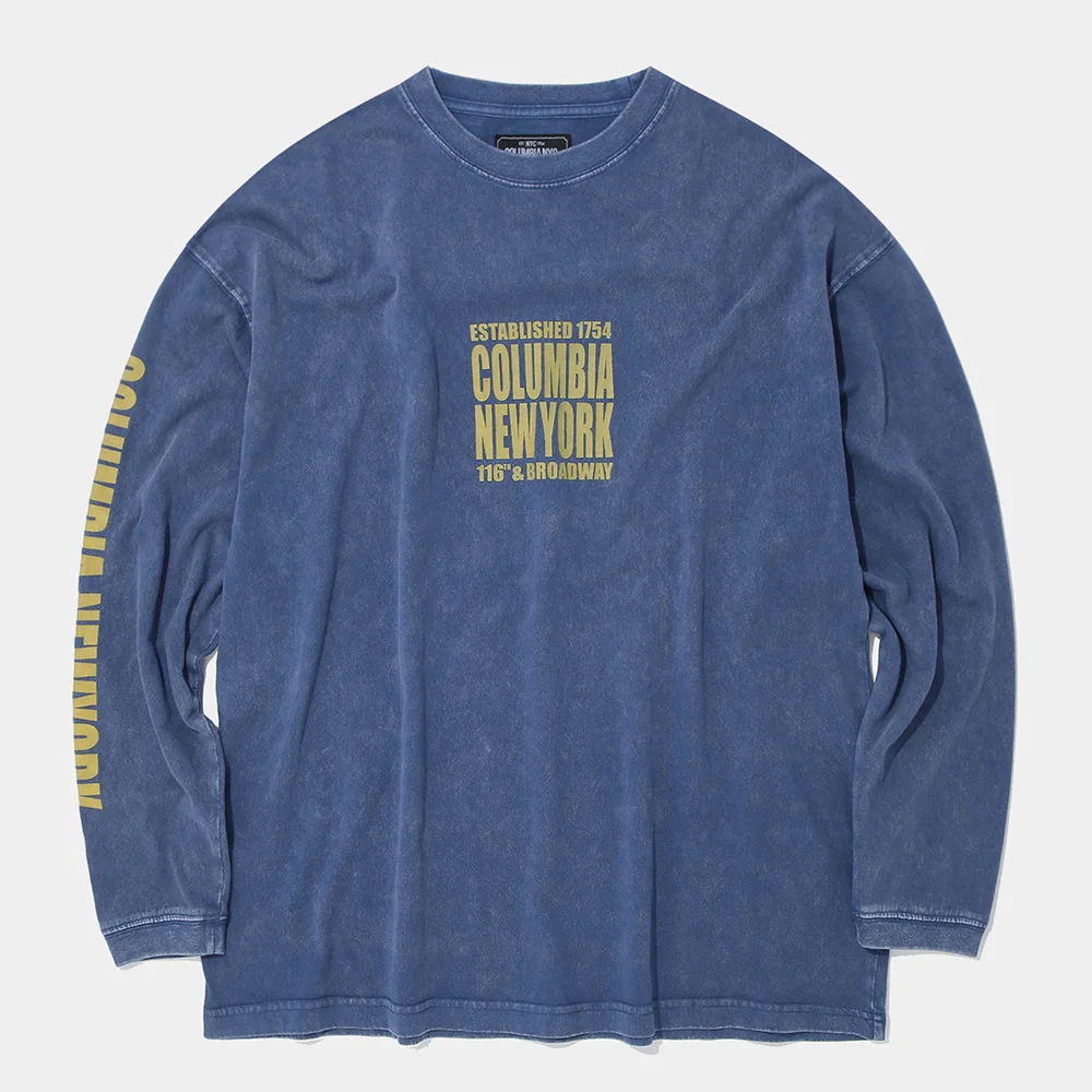 CU SQUARE LOGO DYED L/S T-SHIRT_BLUE
