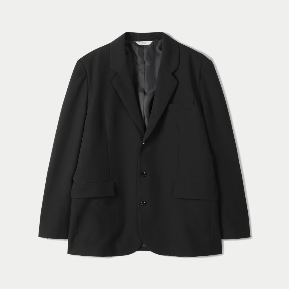 SINGLE BREASTED 3 BUTTON JACKET BLACK (247)