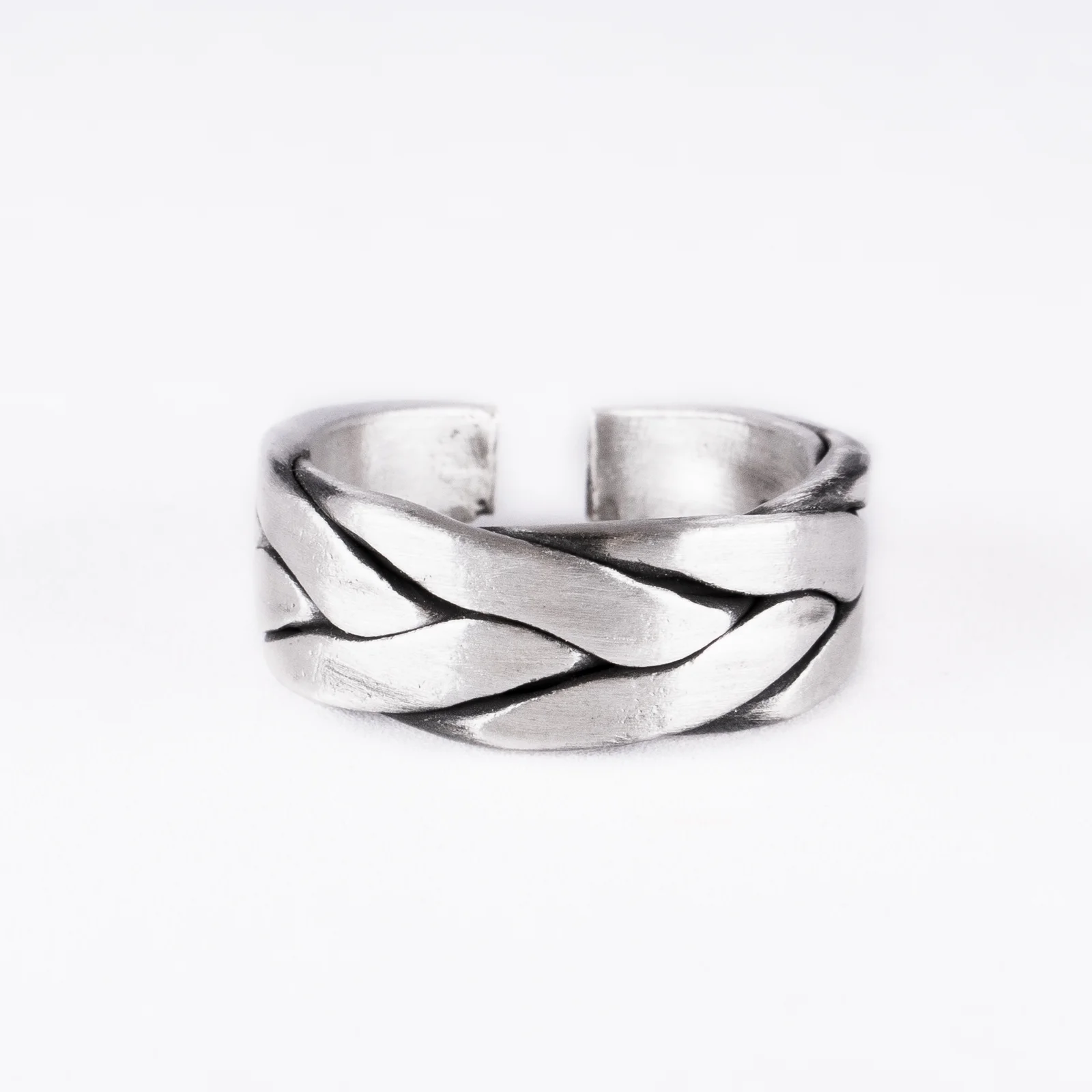 HR 220R_Silver Flat Braid Ring (Silver 925)