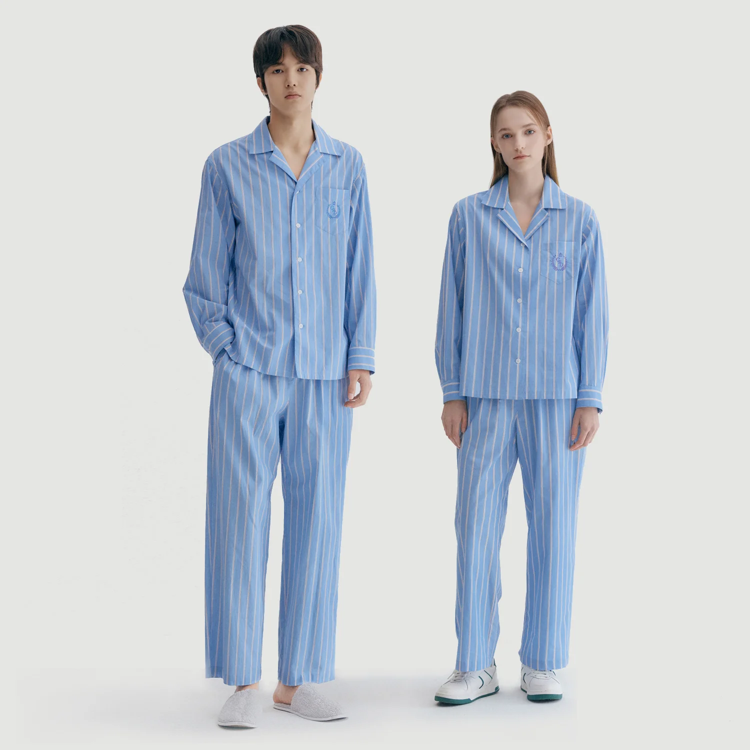 海洋 條紋 睡衣 Pair 男女 SET