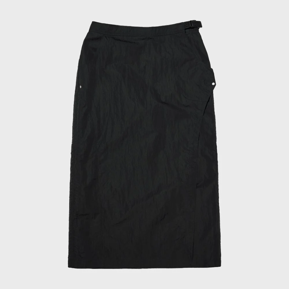 WRAPPED MIDI SKIRT (BLACK)