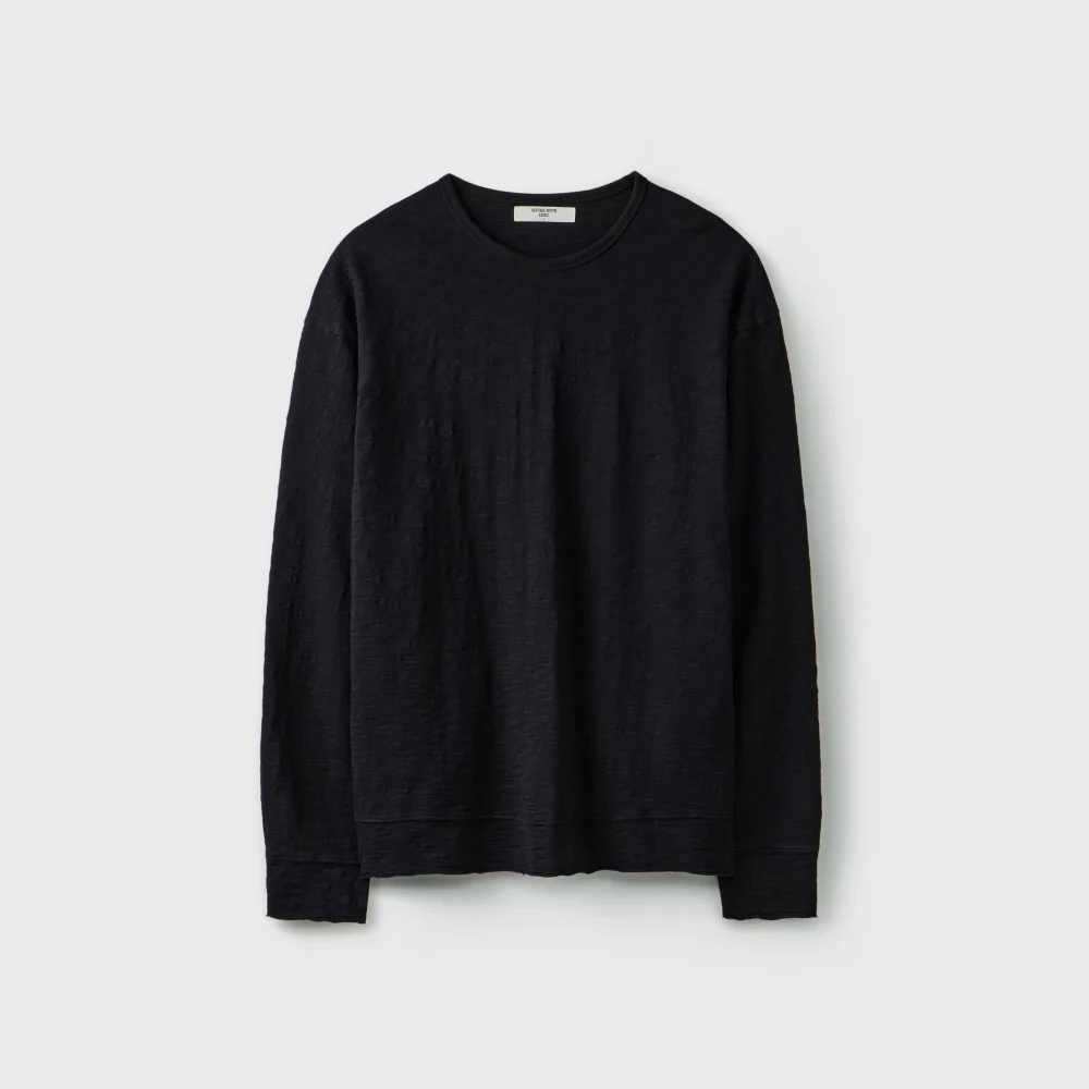 SLUB CUT-OFF L/S T-SHIRT