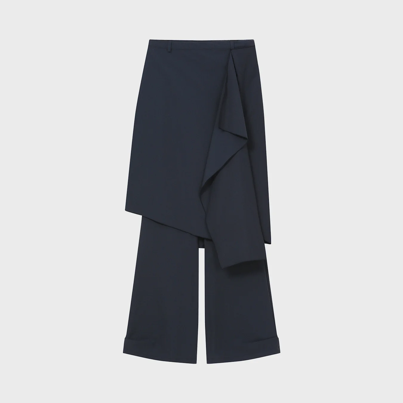 Draped midi skirt pants SET CHARCOAL