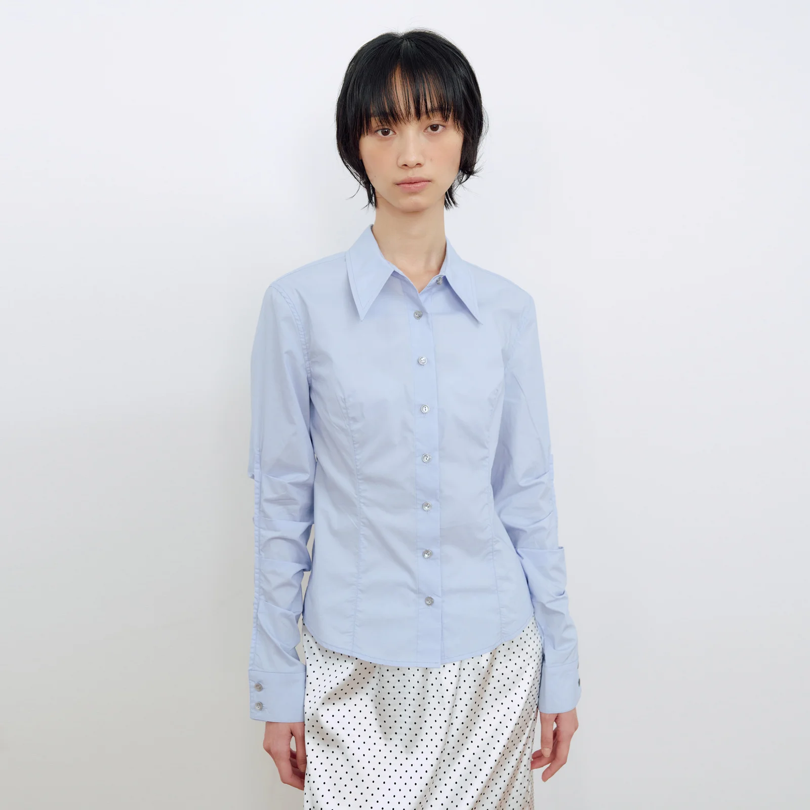 PIN-TUCK SHIRT_SKY