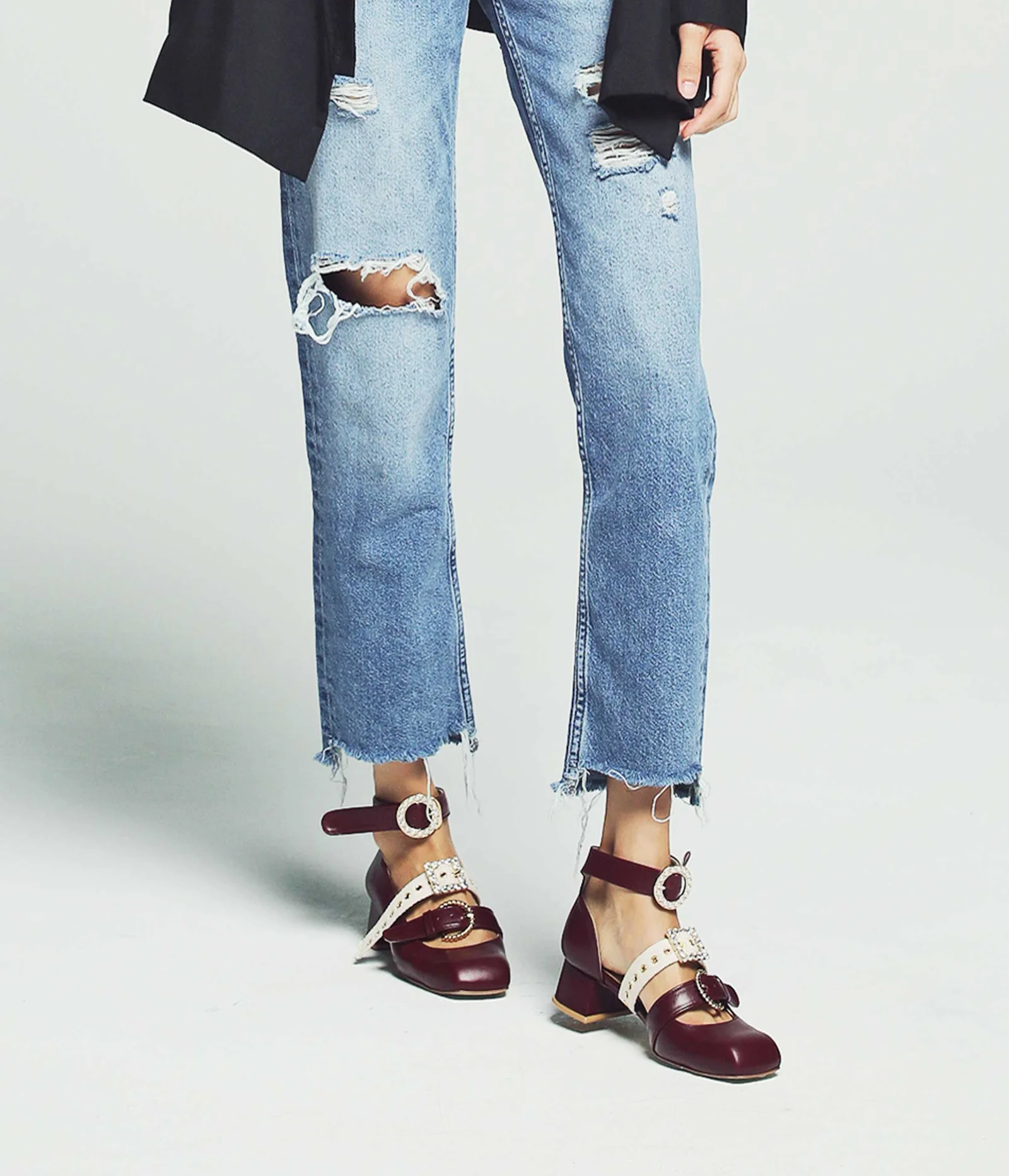 Burgundy shelley Strap Shoes Shelley 肩帶 鞋 酒紅色