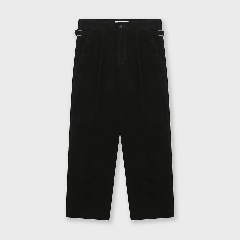 CORDUROY TWO TUCK PANTS BLACK