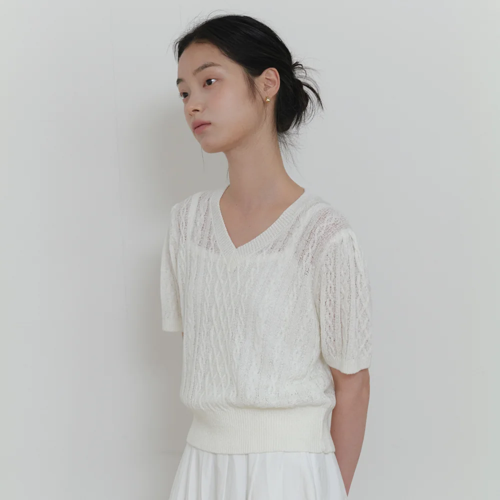 FISHERMAN PUFF KNIT_IVORY