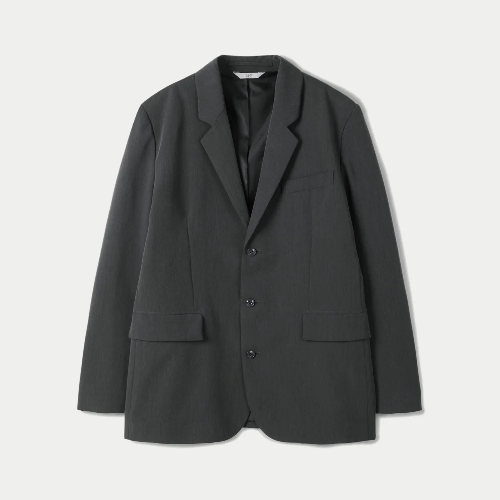 SINGLE BREASTED 3 BUTTON JACKET MELANGE GRAY (247)