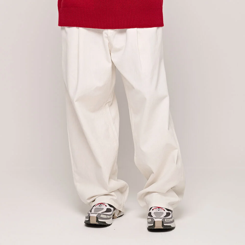 CB PINTUCK WIDE DENIM PANTS (IVORY)
