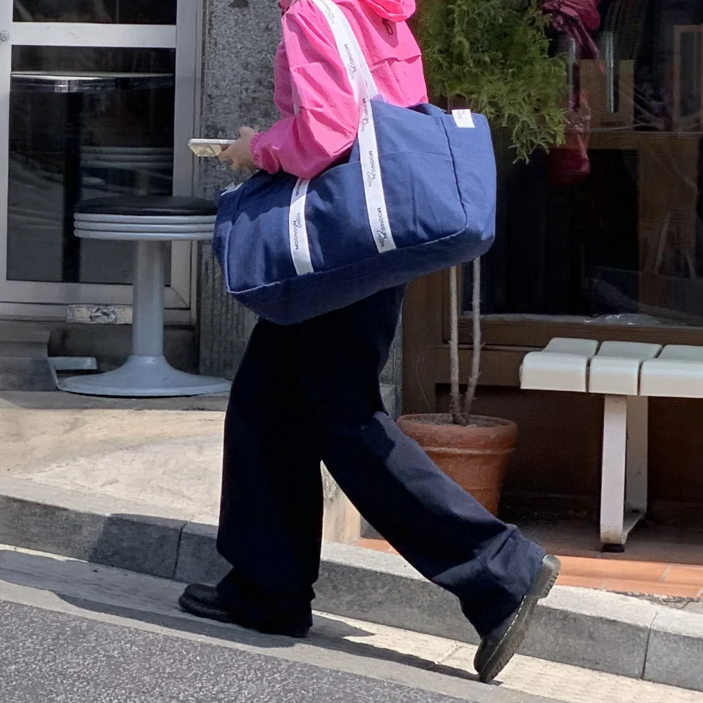 M.C Logo Webbing 2-Way Shopper Bag / NAVY