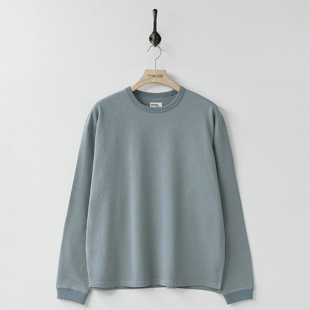 Fine Stripe Long Sleeve Dusty Blue